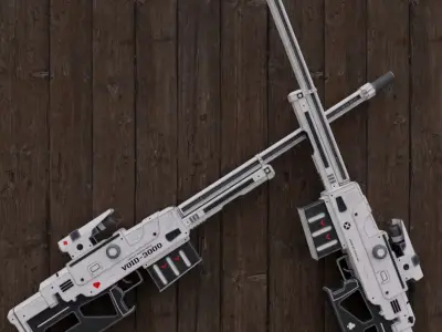 Stylized Sniper Rifle VOID 3000 Low-poly 3D model