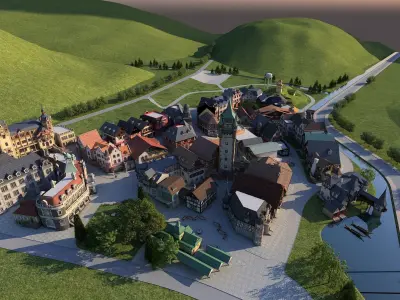 European Town 3D model