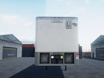 Dry van semi trailer unity asset Low-poly 3D model