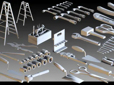 120 Industrial Tools- Vol 02- Kitbash- High detail 3d models 3D model