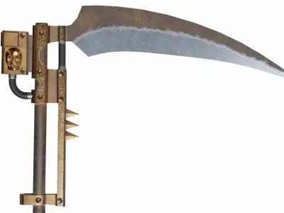 Battle scythe Low-poly 3D model