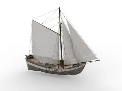 Tenderr Sailing Ship Low-poly 3D model