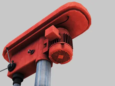 Bench drill lowpoly Low-poly 3D model