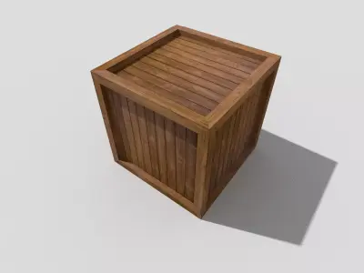 low poly wooden crate Low-poly 3D model