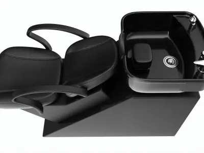 Hairdresser Sink Washing Station with Chair 3D model