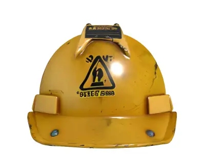 Gritty Industrial Safety Helmet Low-poly 3D model