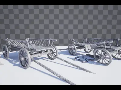 The Carts Pack 5 in 1 Low-poly 3D model