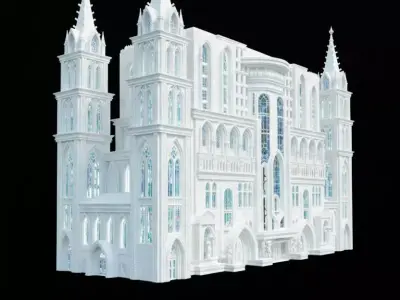 Gothic Castle Decorative Architecture 3D Model 3D print model