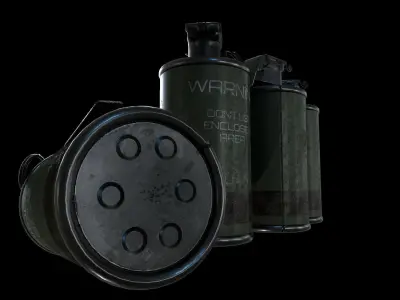 Smoke grenade Low-poly 3D model 2