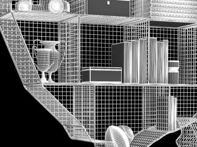 SHELF USA MAP ZINC Low-poly 3D model