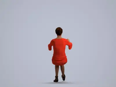 00110Jenn004 - Senior Caucasian woman sitting in office wearing 3D model