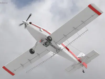 Agricultural Aeroplane White 3D model