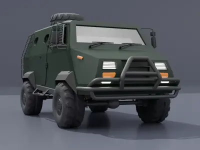 Armored Tactical Vehicle - Offroad Troop Transport Truck 3D model