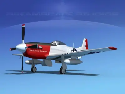 P-51D Mustang Dixieland Express 3D model