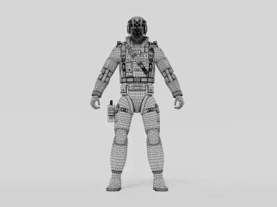Franklin Airborne Talltree Action Figure Low Poly 3D Model Low-poly 3D model
