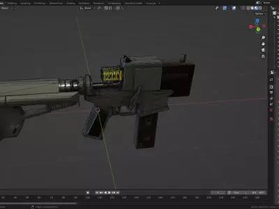 Sci fi gun W211 Game ready PBR Low-poly 3D model