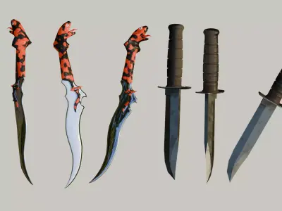 Free Stylized Knives  Game Ready Blades for Unity  Unreal Free low-poly 3D model