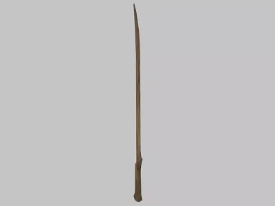 wooden katana Low-poly 3D model
