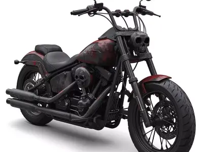 Demon-Possessed Gothic Chopper 3D Model Low-poly 3D model