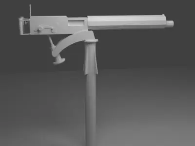 Vickers-Maxim Machine Gun WWI Free low-poly 3D model