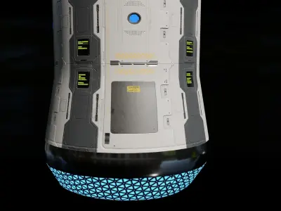 Droid spaceship with egg inside Low-poly 3D model