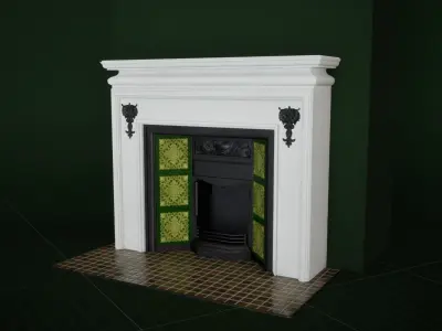 Victorian fireplace Low-poly 3D model