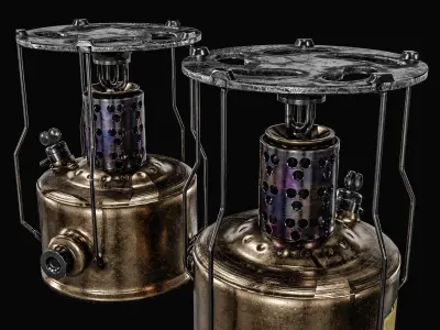 Camping Gas Stove Low-poly 3D model