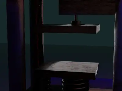 Press mechanism Low-poly 3D model