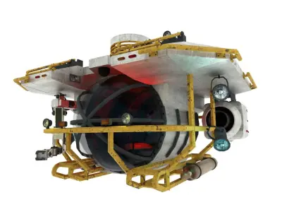 Submarine Low-poly 3D model 2