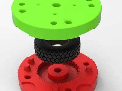 Mold for diecast military truck tire 1 Scale 1 to 25 3D print model