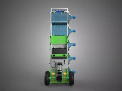 ELECTRIC STAIR CLIMBING HAND TRUCK CART GALLON WATER BOTTLE RACK 3D model