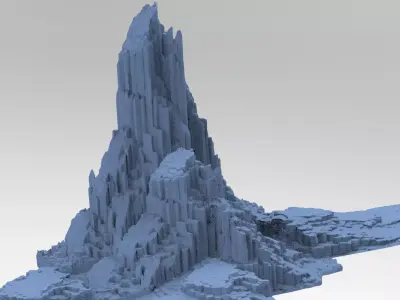 Halo Forerunner Inspired Mountain Rocks 3D model