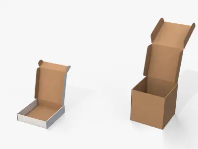 Packaging Box Collection - Cube and Flat Mix 3D model