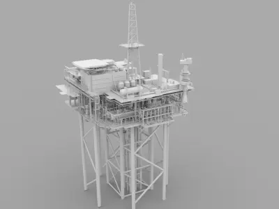 OFFSHORE Gas Treatment Platform  3D model