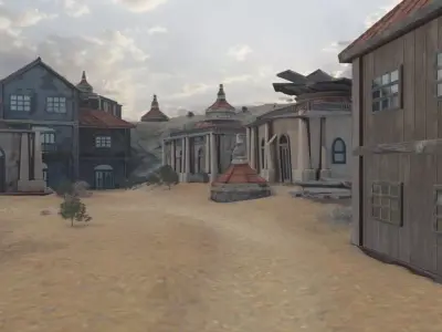 Abandoned Coastal Village 3D model
