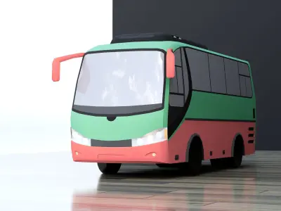 Simple Bus 3D model Transportation asset Low-poly 3D model
