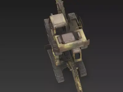 Rusty Weathered Excavator  Abandoned Industrial Digger  3D model
