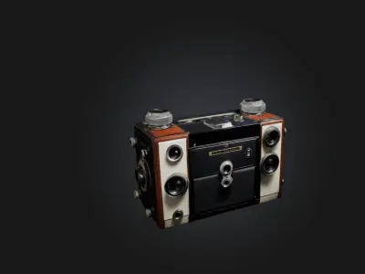 Rare Vintage Camera Low-poly 3D model