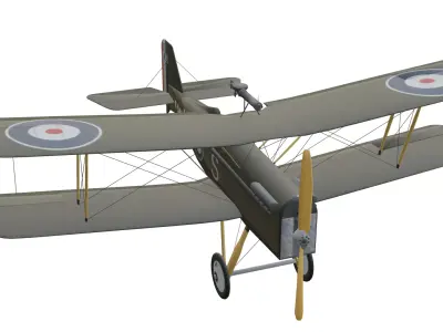 Royal Aircraft Factory SE5 Low-poly 3D model