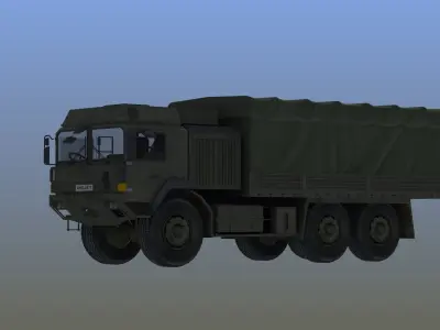 Military Truck Low-poly 3D model 5