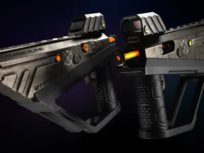 Sci-fi gun Free low-poly 3D model buy
