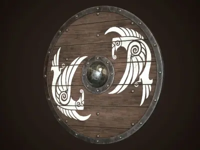 Viking Shield 27 Low-poly 3D model