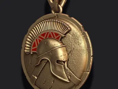 Spartan Helmet Shield pendant 3D print model