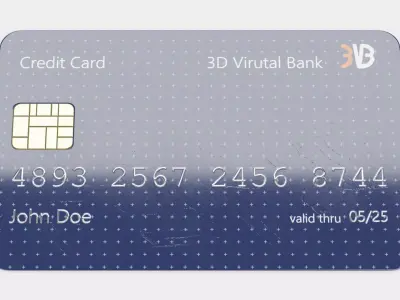 Credit Card V3 - Generic Payment Prop with Custom Design 3D model