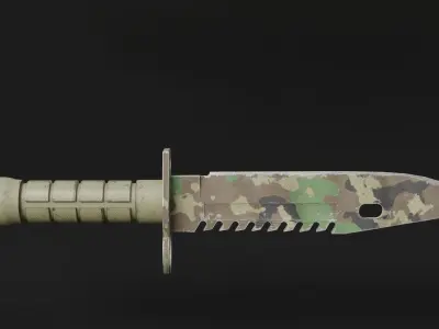 M9 Bayonet In Four Variations Low-poly 3D model