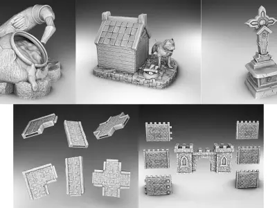 Stylized decor of Middle Ages Set Part 3 3D print model