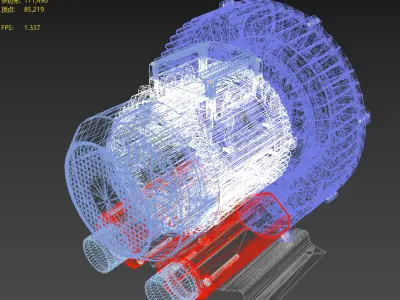 High pressure blower 3D model