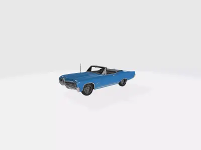 Blue Vintage Convertible 3D Model Free low-poly 3D model