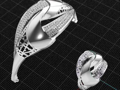 Bracelet  v ring  3D print model