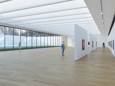 Art Museum Gallery Interior 35 Low-poly 3D model